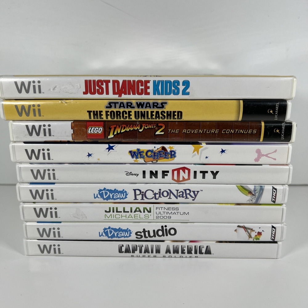 Nintendo Wii Games Lot Of 9 Games U Draw Studio Captain America And More *READ*